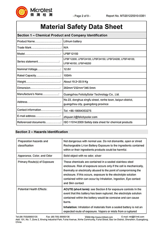 Série LPBF, fiche signalétique